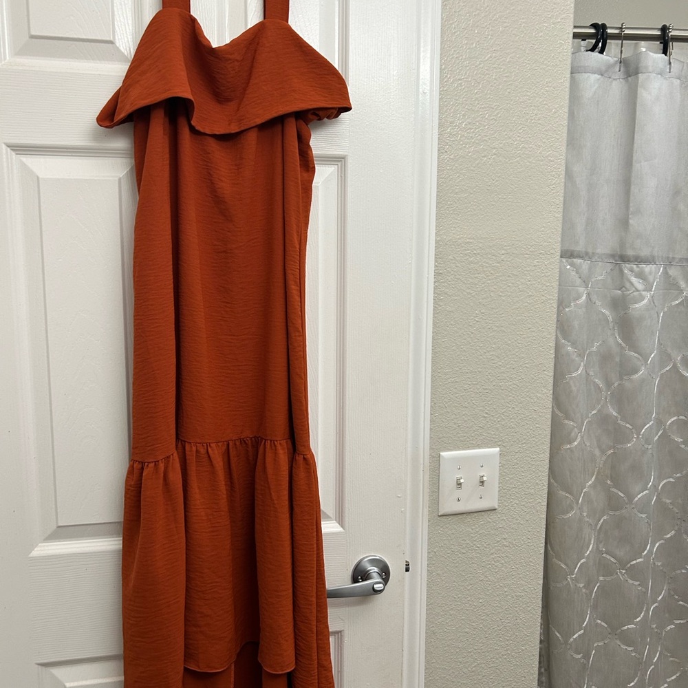 Elegant Rust Orange Women's Dress